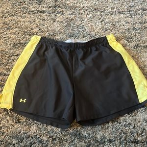 Under Armor Gray and Yellow Athletic Shorts